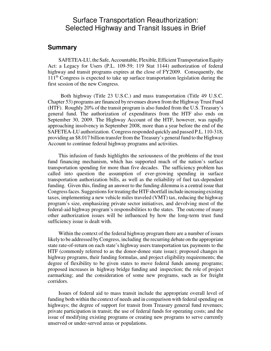 [20080918]RL34675_地面运输再授权：选定的公路和交通问题简介.pdf_第2页