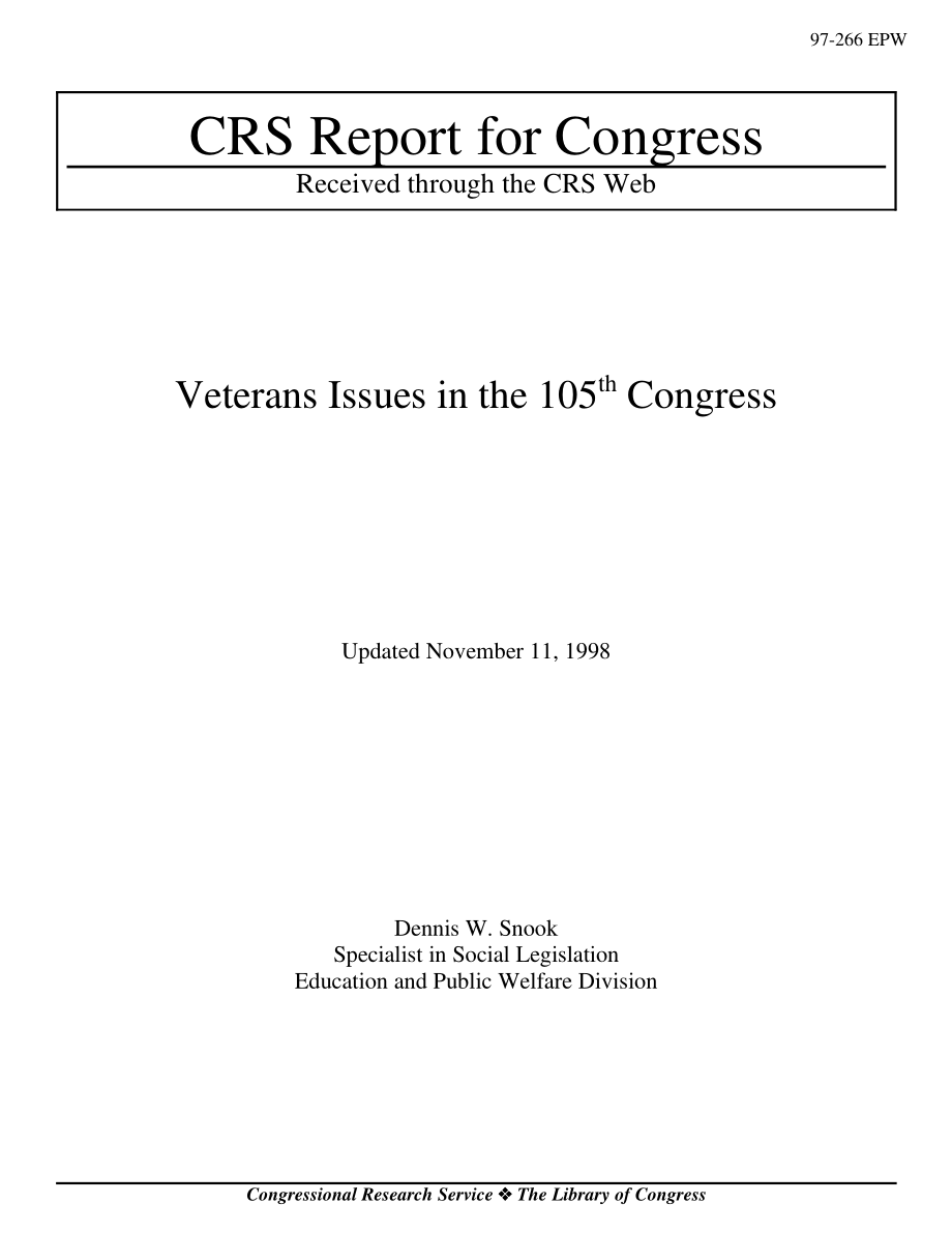 [19981111]97-266_第105届国会退伍军人问题.pdf_第1页