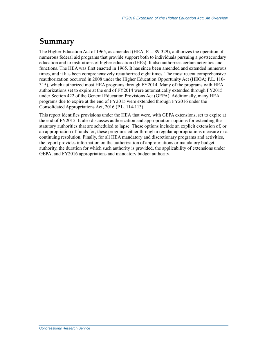 [20160128]R44206_2016财年高等教育法延期：概述.pdf_第2页