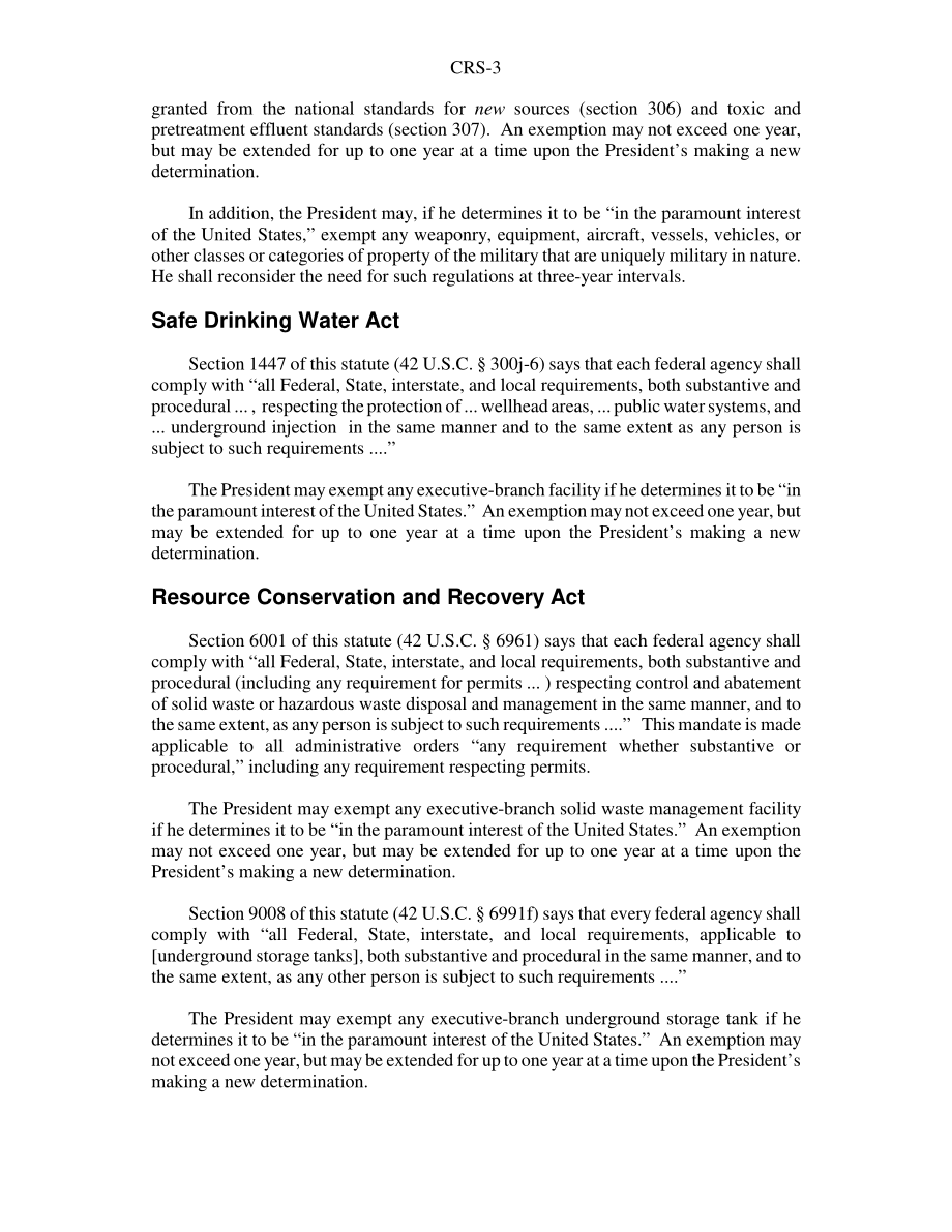 [20020618]RS21217_联邦环境法中的军事活动豁免.pdf_第3页