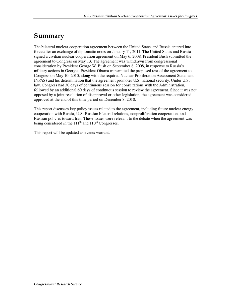 [20110111]RL34655_美俄民用核合作协议：国会议题.pdf_第2页