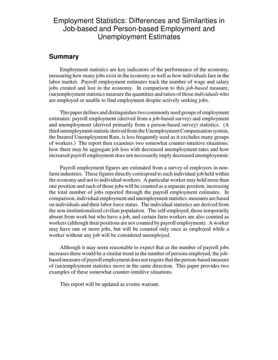[20041019]RL32642_就业统计：基于工作和基于个人的就业和失业估计的异同.pdf_第2页