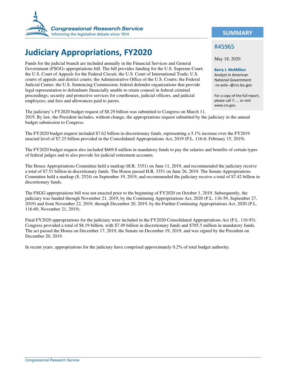 [20200518]R45965_2020财年司法拨款.pdf_第2页