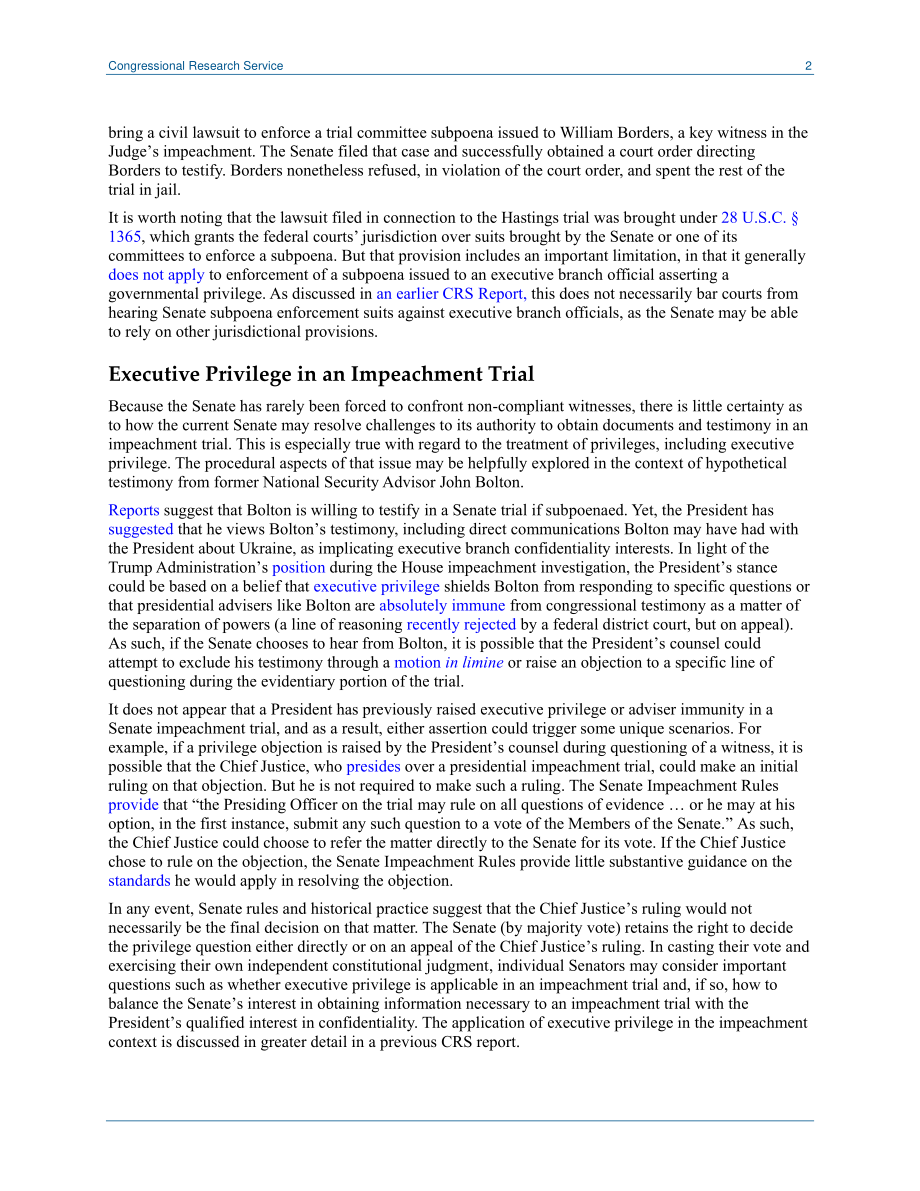 [20200121]LSB10396_在弹劾审判中获得证人：强制、行政特权和法院.pdf_第2页
