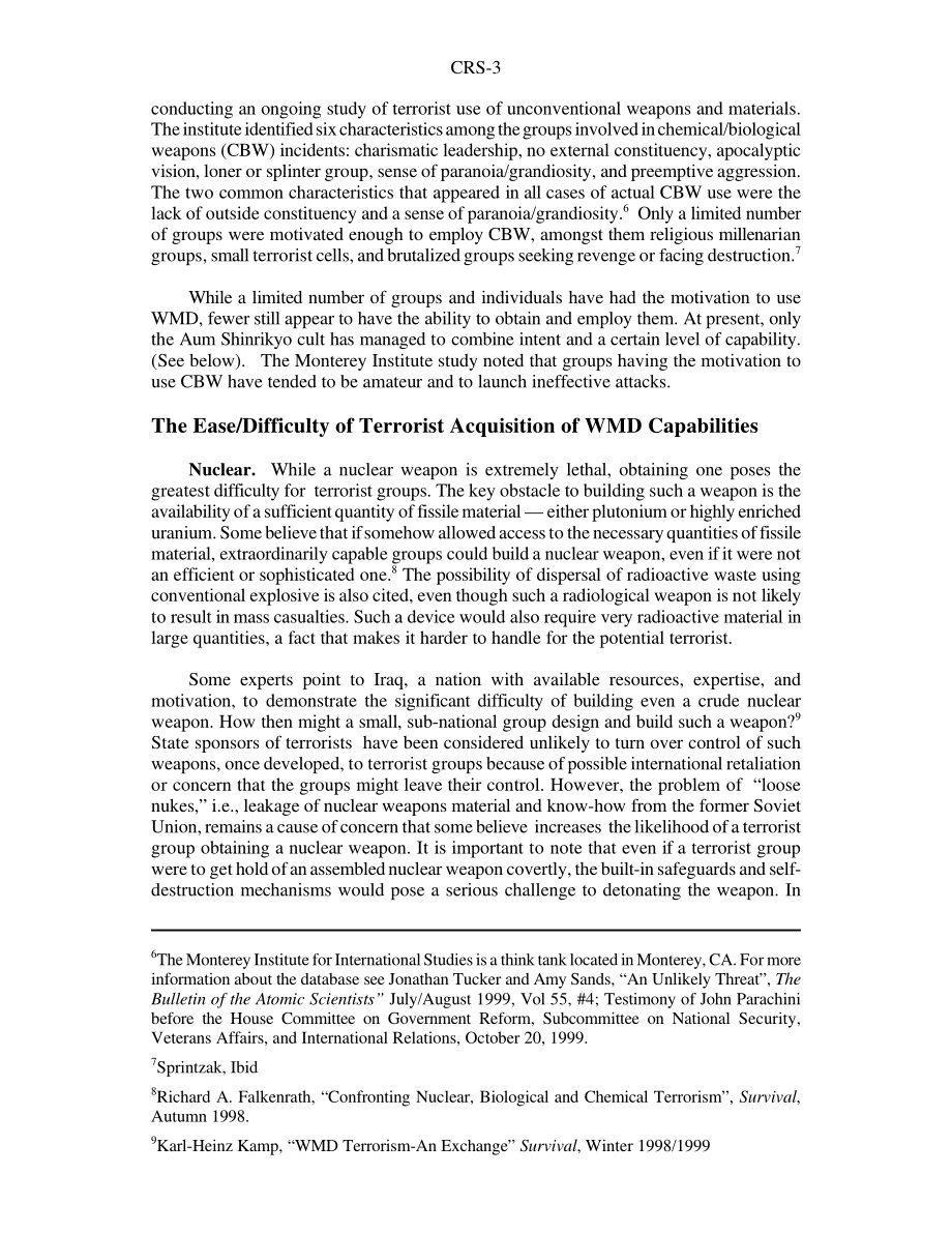[19991208]RS20412_Weapons of Mass Destruction - the Terrorist Threat.pdf_第3页