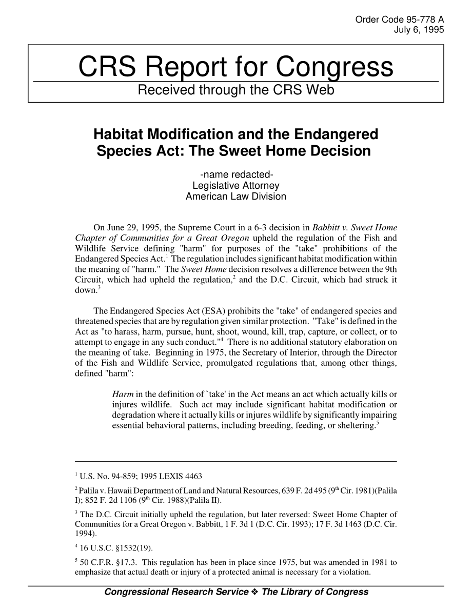 [19950706]95-778_栖息地改造和濒危物种法案：甜蜜家园的决定.pdf_第1页