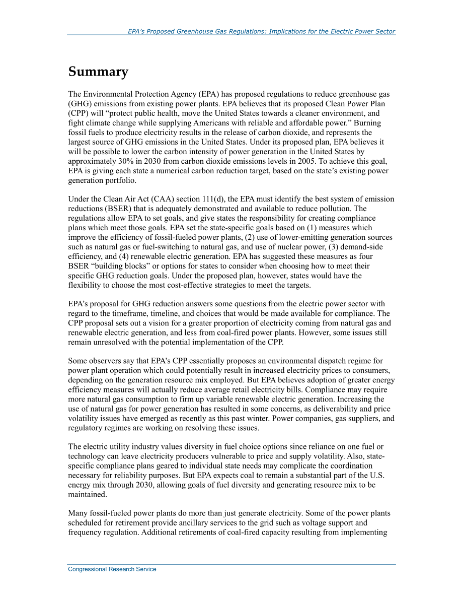 [20140623]R43621_环境保护局提议的温室气体法规：对电力行业的影响.pdf_第2页