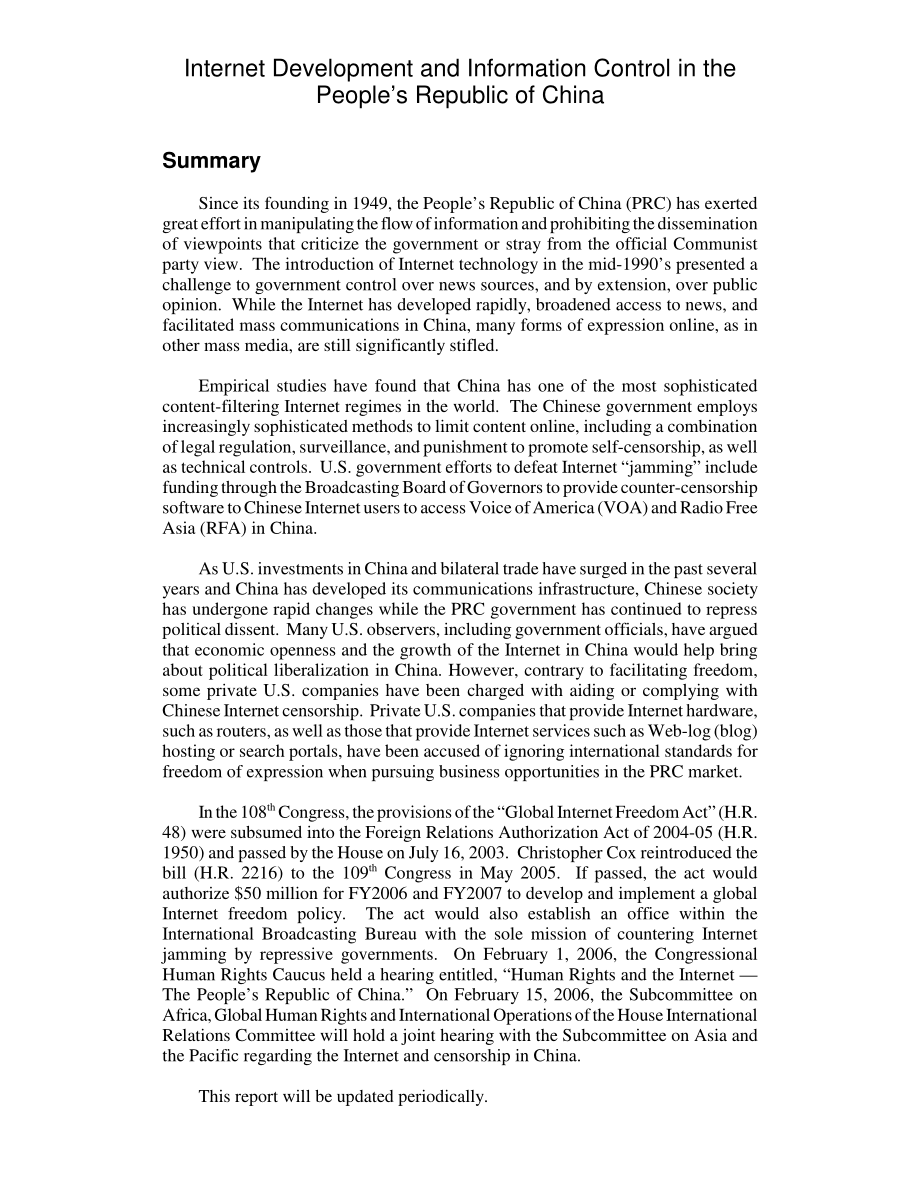 [20060210]RL33167_中华人民共和国互联网发展与信息控制.pdf_第2页