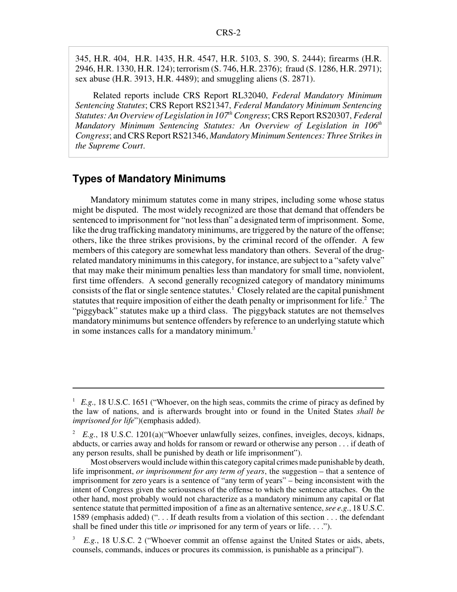 [20041217]RS21597_联邦强制性最低量刑法规：第108届国会的立法提案.pdf_第2页