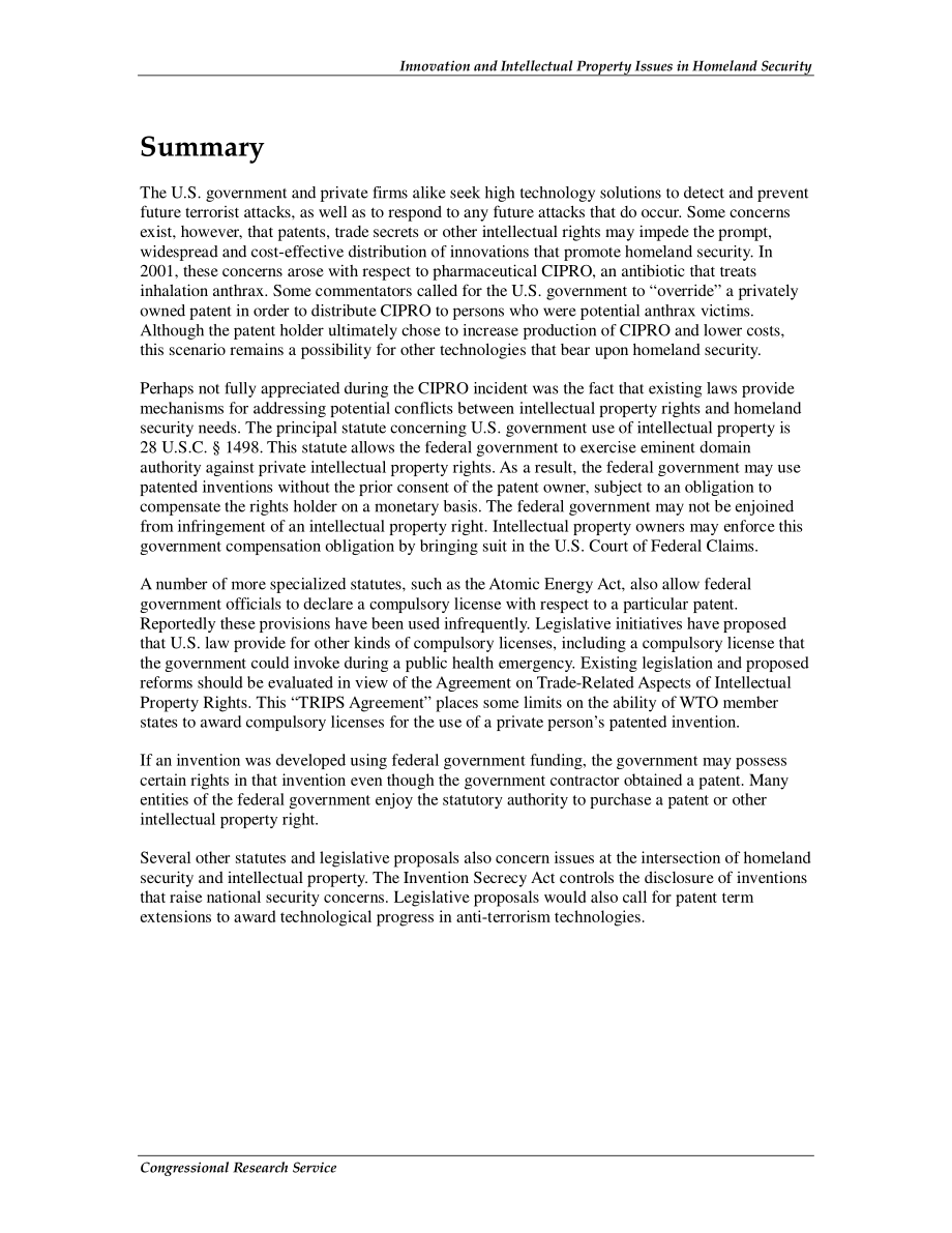 [20080117]RL32051_国土安全中的创新和知识产权问题.pdf_第2页