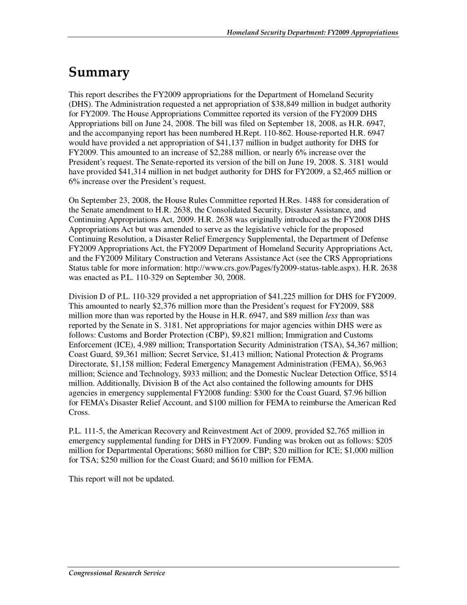 [20090304]RL34482_国土安全部：2009财年拨款.pdf_第2页