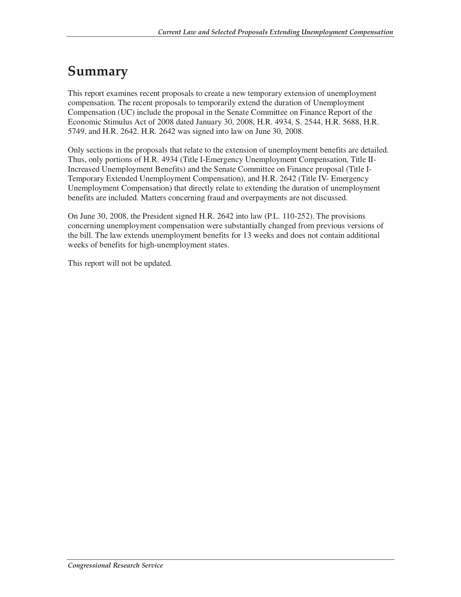 [20080721]RL34460_延长失业补偿金的现行法律和部分建议.pdf_第2页