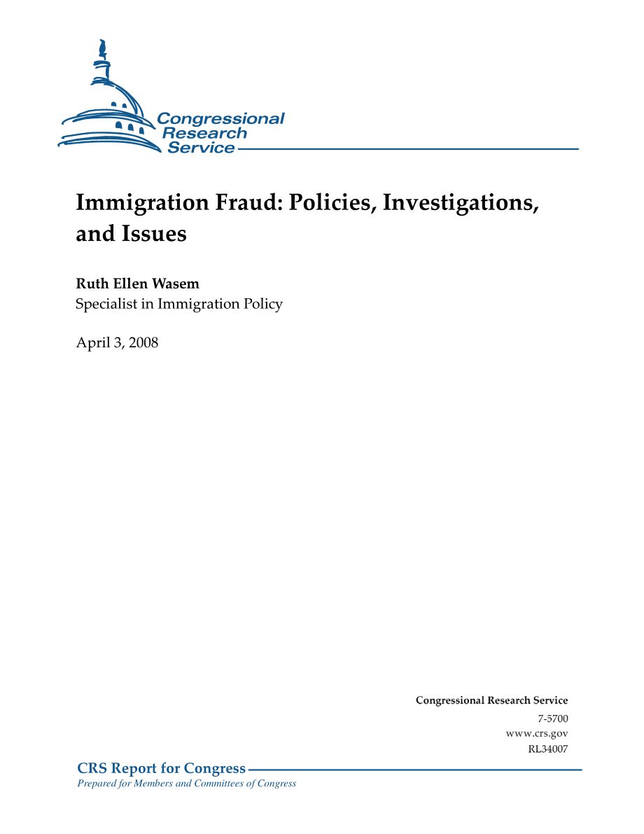 [20080403]RL34007_移民欺诈：政策、调查和问题.pdf_第1页