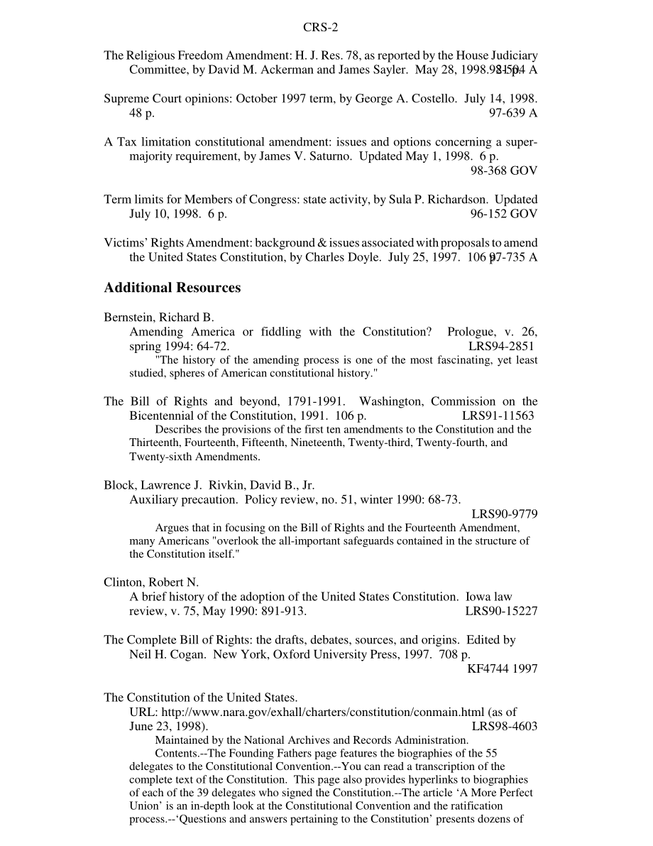 [19980812]98-674_《美国宪法》；近期著作：参考书目简介.pdf_第2页
