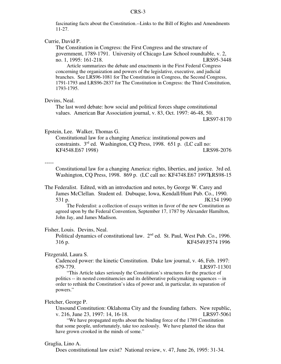 [19980812]98-674_《美国宪法》；近期著作：参考书目简介.pdf_第3页