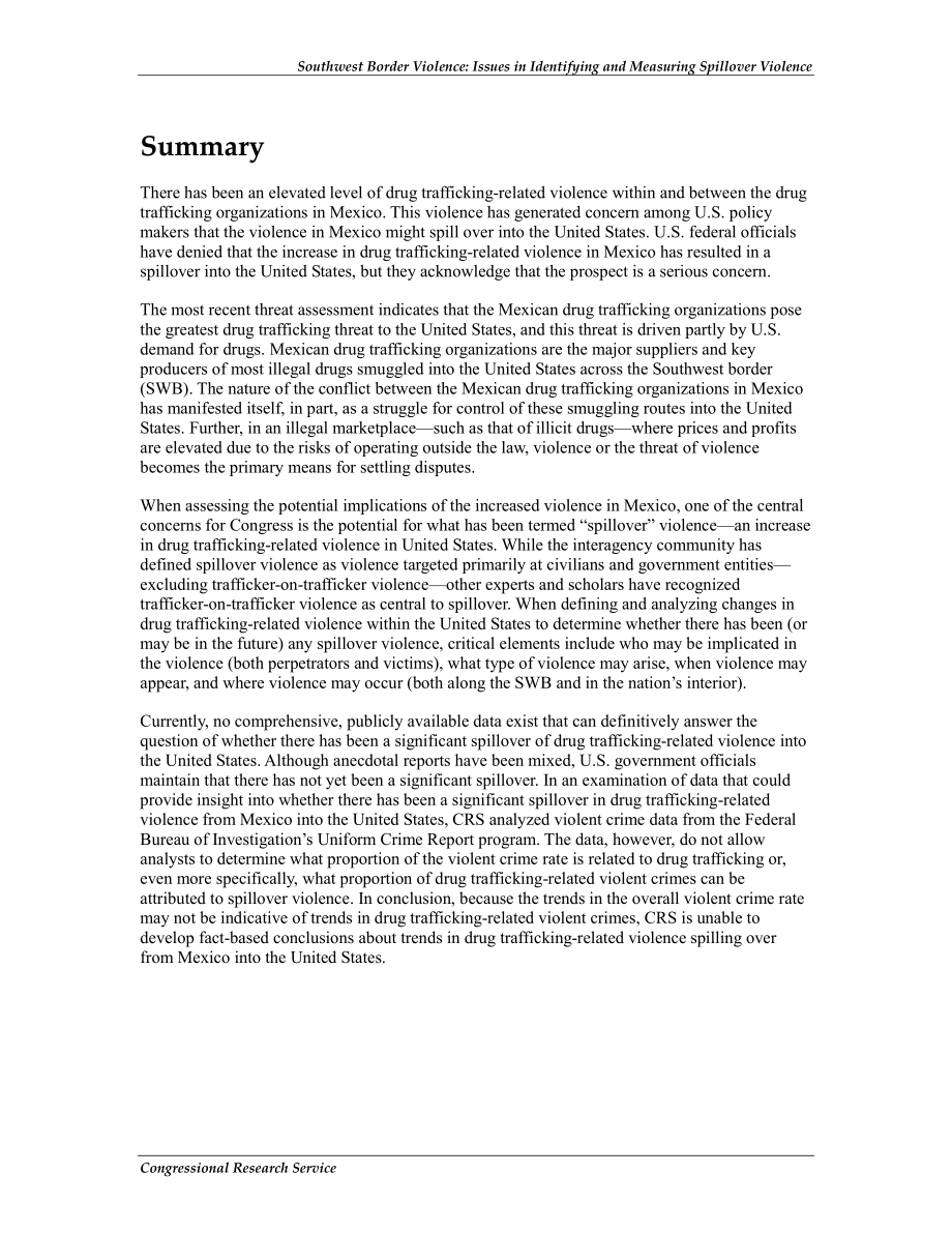 [20130228]R41075_西南边境暴力：识别和衡量溢出暴力的问题.pdf_第2页