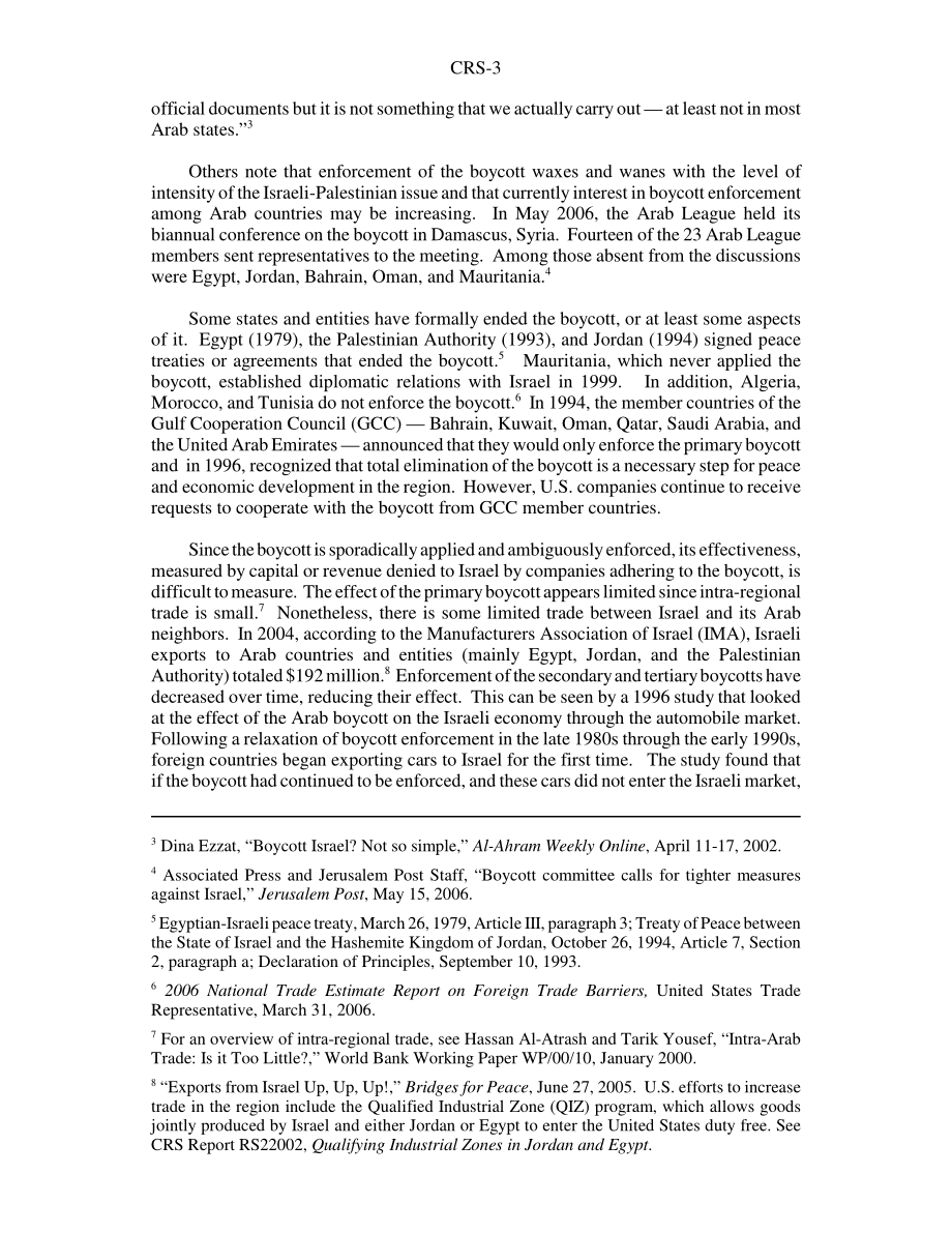 [20060519]RS22424_阿拉伯联盟抵制以色列.pdf_第3页