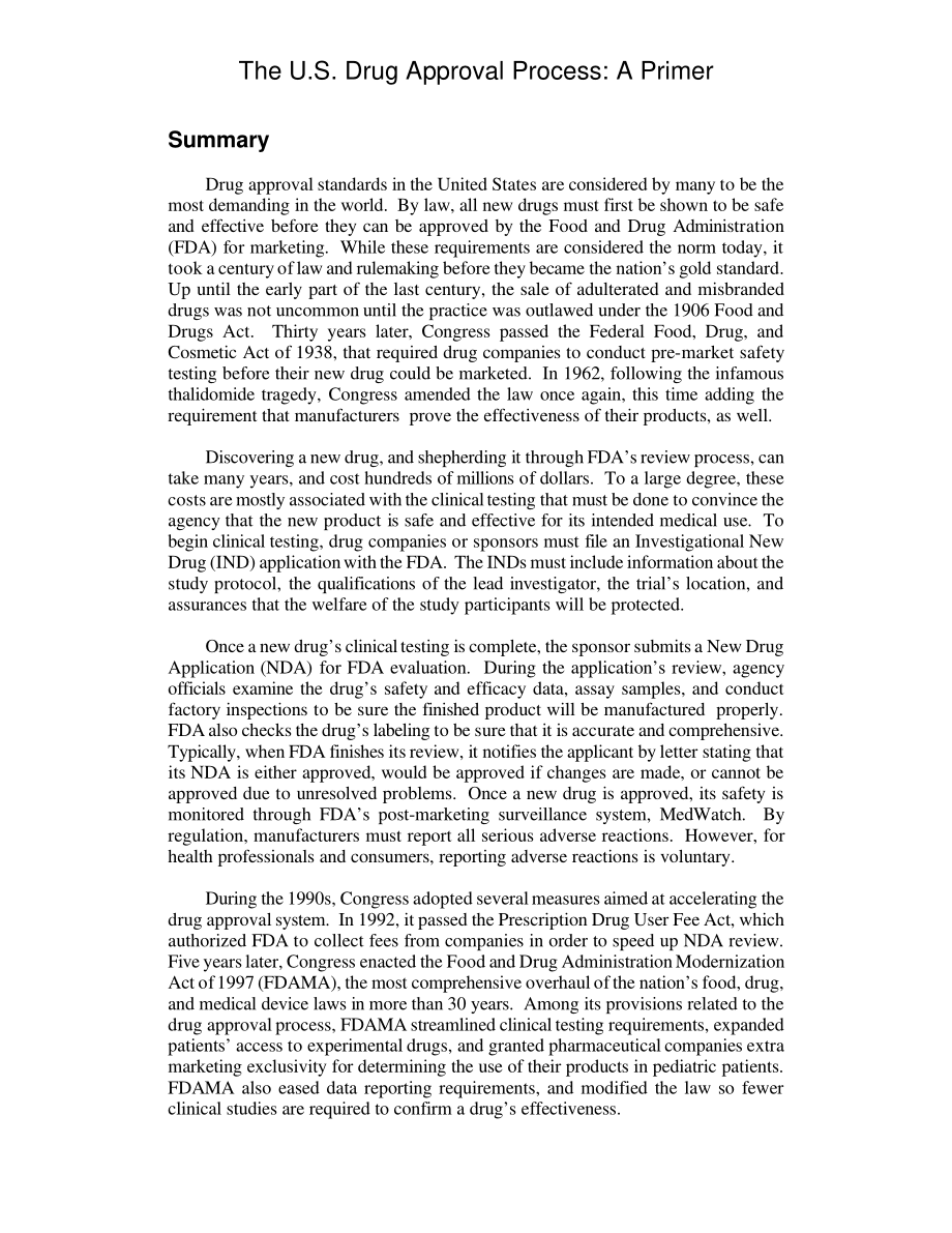 [20010601]RL30989_美国药品批准流程：基础.pdf_第2页