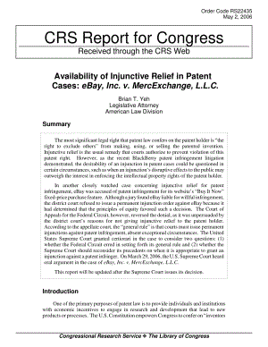 [20060502]RS22435_专利案件中禁令救济的可用性：eBayInc.诉MercExchangeL.L.C.pdf