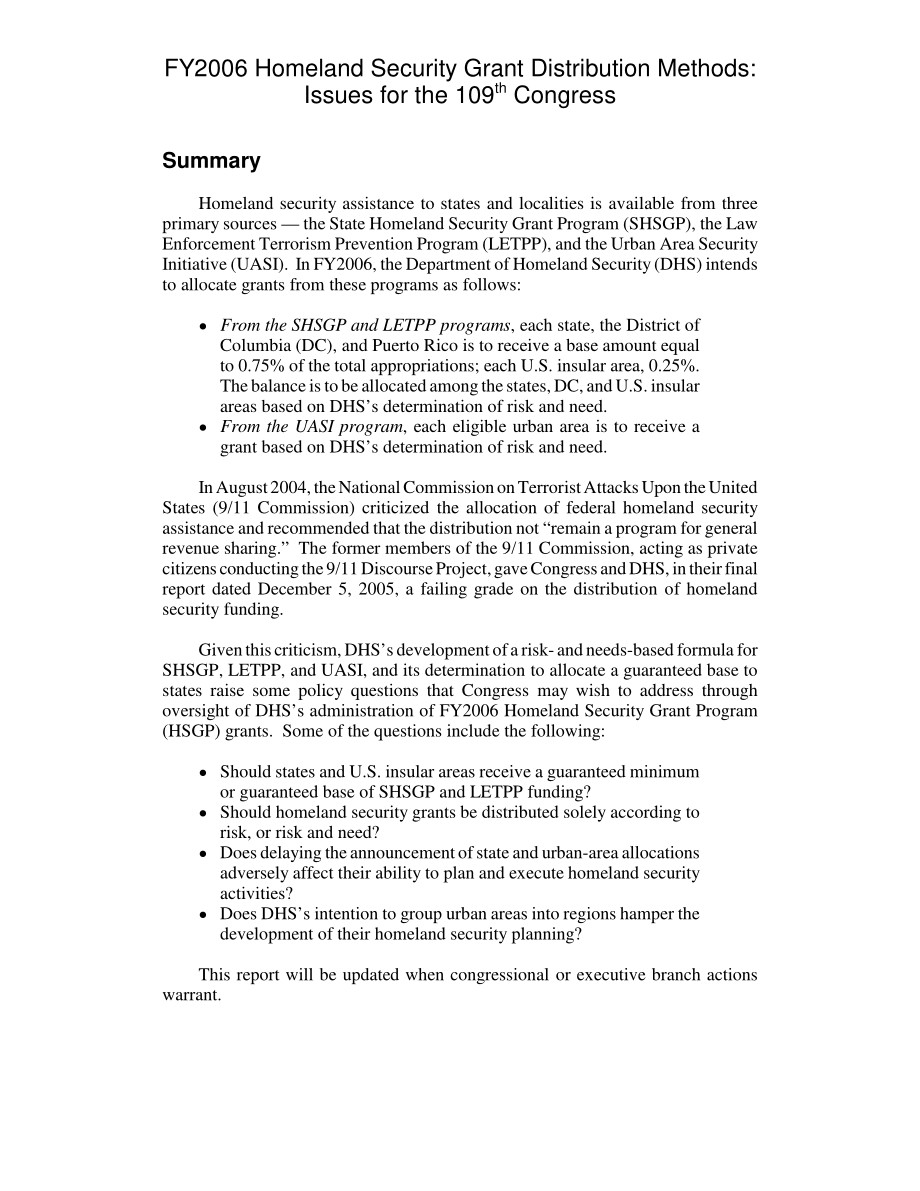[20060120]RL33241_2006财年国土安全拨款分配方法：第109届大会议题.pdf_第2页