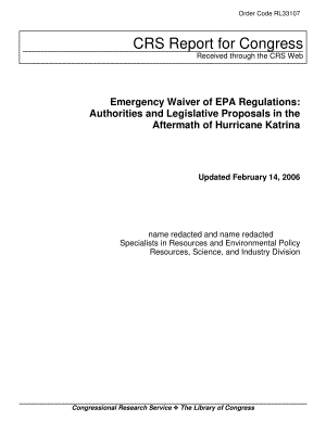 [20060214]RL33107_紧急豁免EPA法规：卡特里娜飓风后的当局和立法建议.pdf