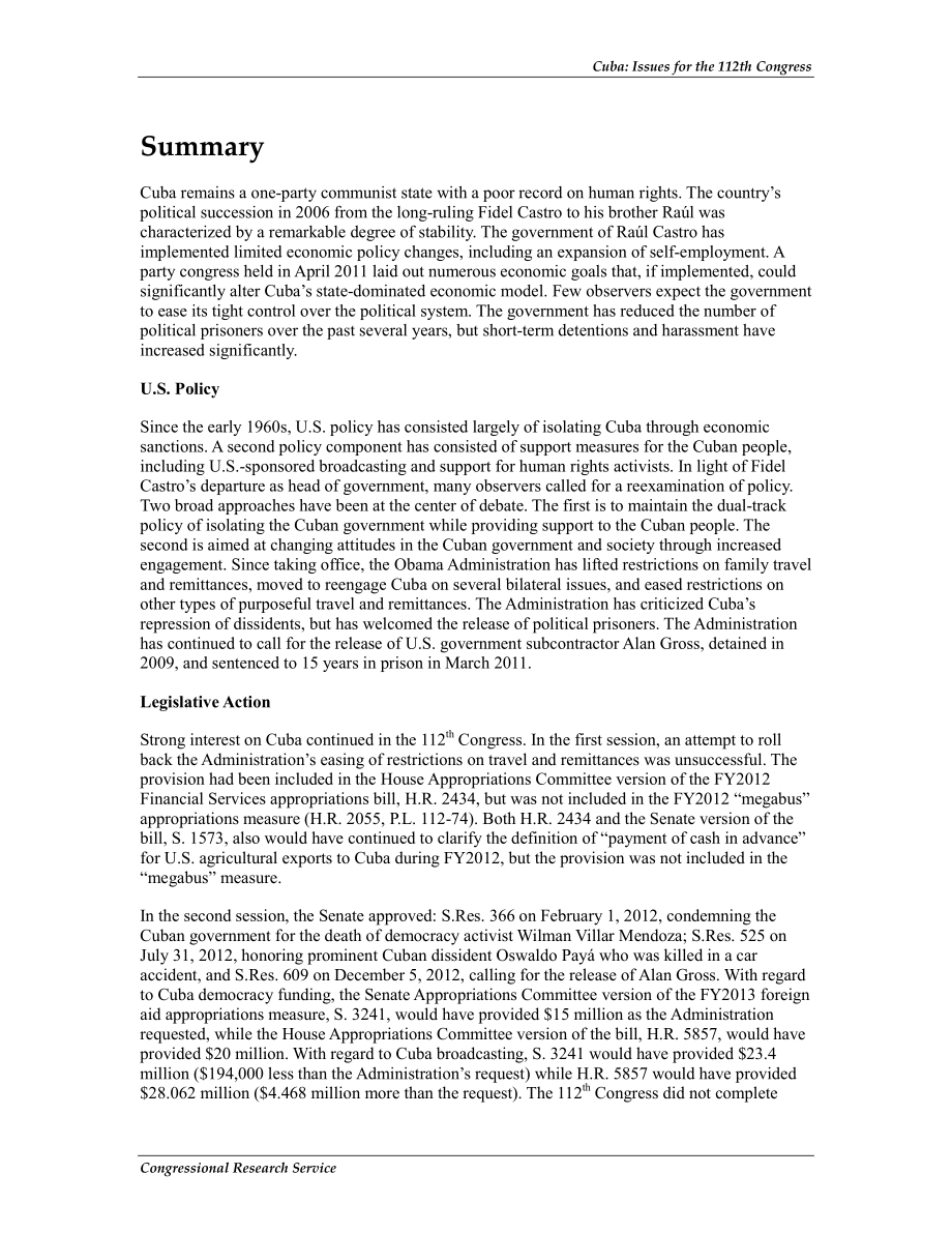 [20130115]R41617_古巴：第112届国会议题.pdf_第2页
