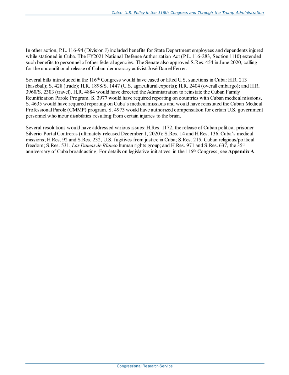 [20210122]R45657_古巴：美国在第116届国会和特朗普政府的政策.pdf_第3页