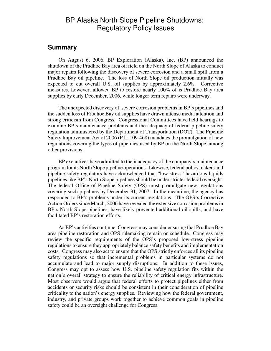 [20070515]RL33629_BP阿拉斯加北坡管道关闭：监管政策问题.pdf_第2页
