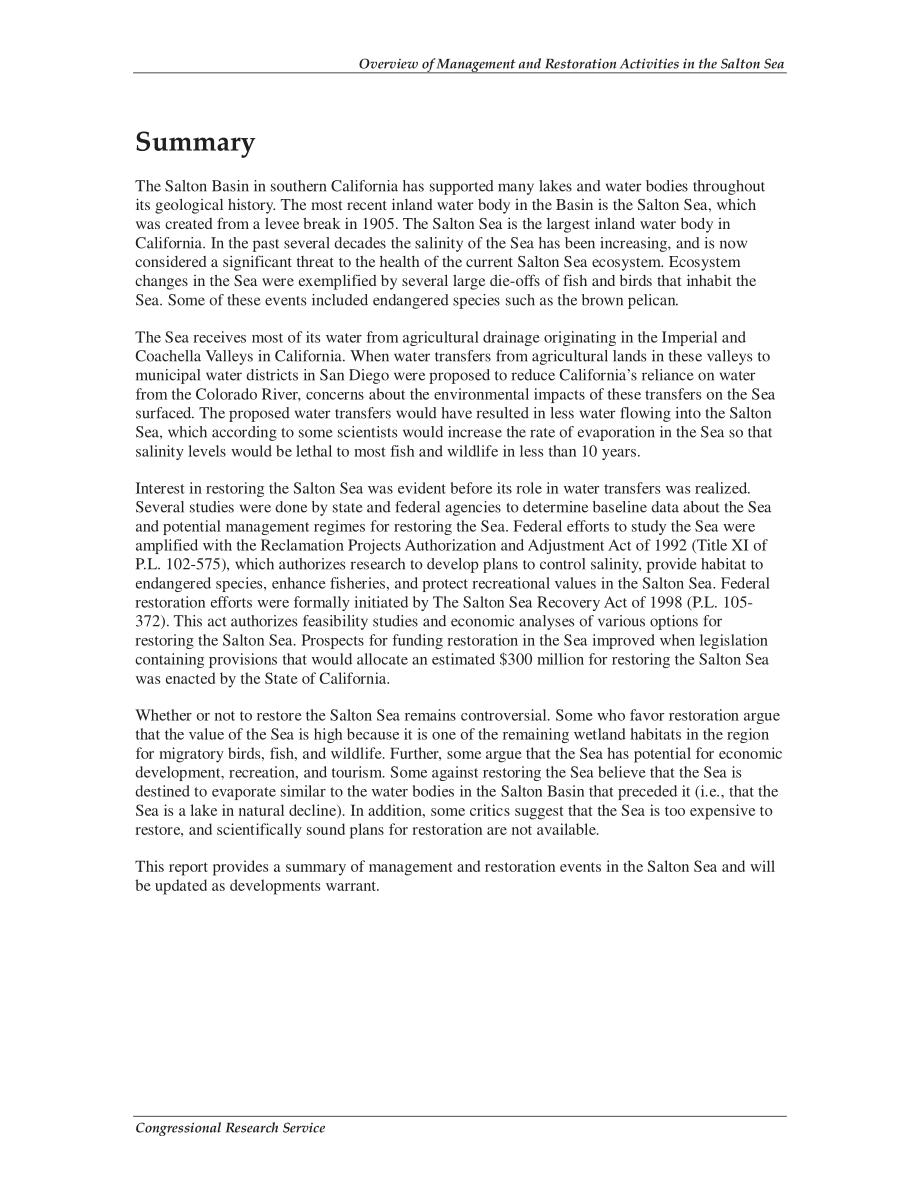 [20040526]RL31820_索尔顿海管理和恢复活动概述.pdf_第2页