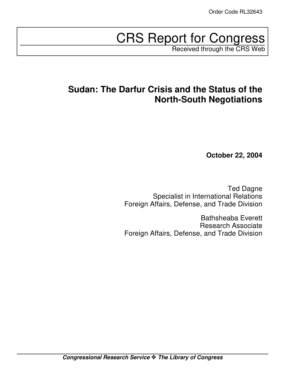 [20041022]RL32643_苏丹：达尔富尔危机与南北谈判的现状.pdf_第1页
