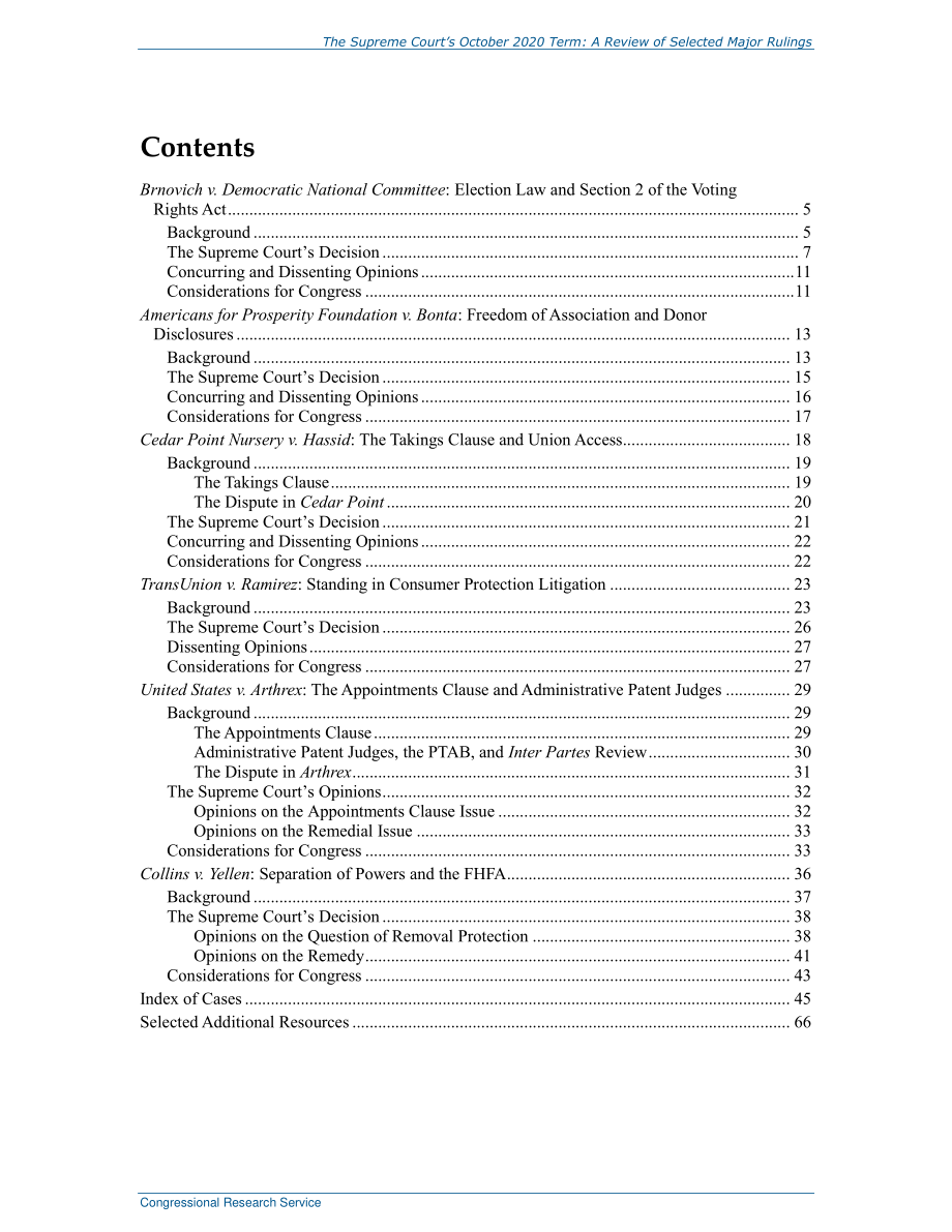 [20210914]R46910_最高法院2020年10月的任期：对选定主要裁决的审查.pdf_第3页
