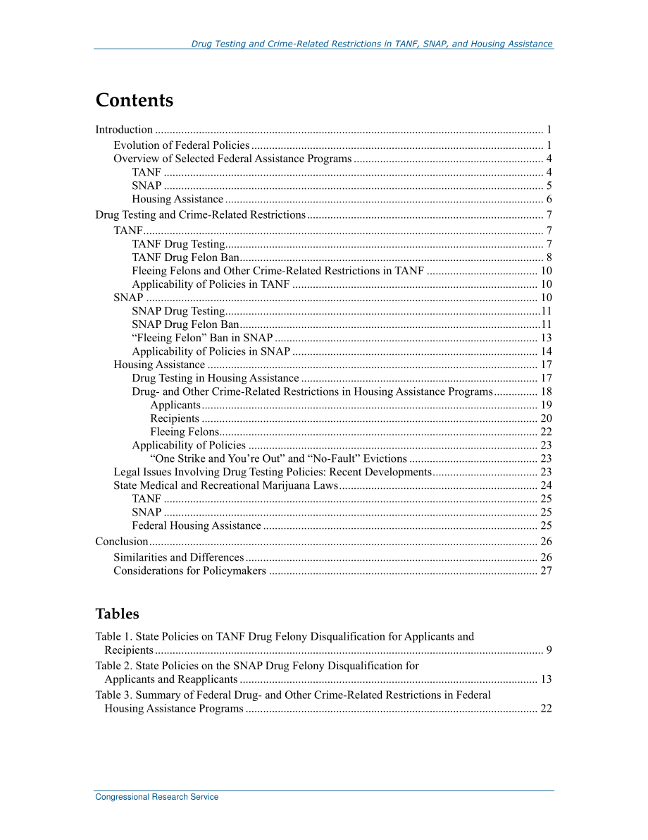 [20161128]R42394_TANF、SNAP和住房援助中的毒品检测和犯罪相关限制.pdf_第3页