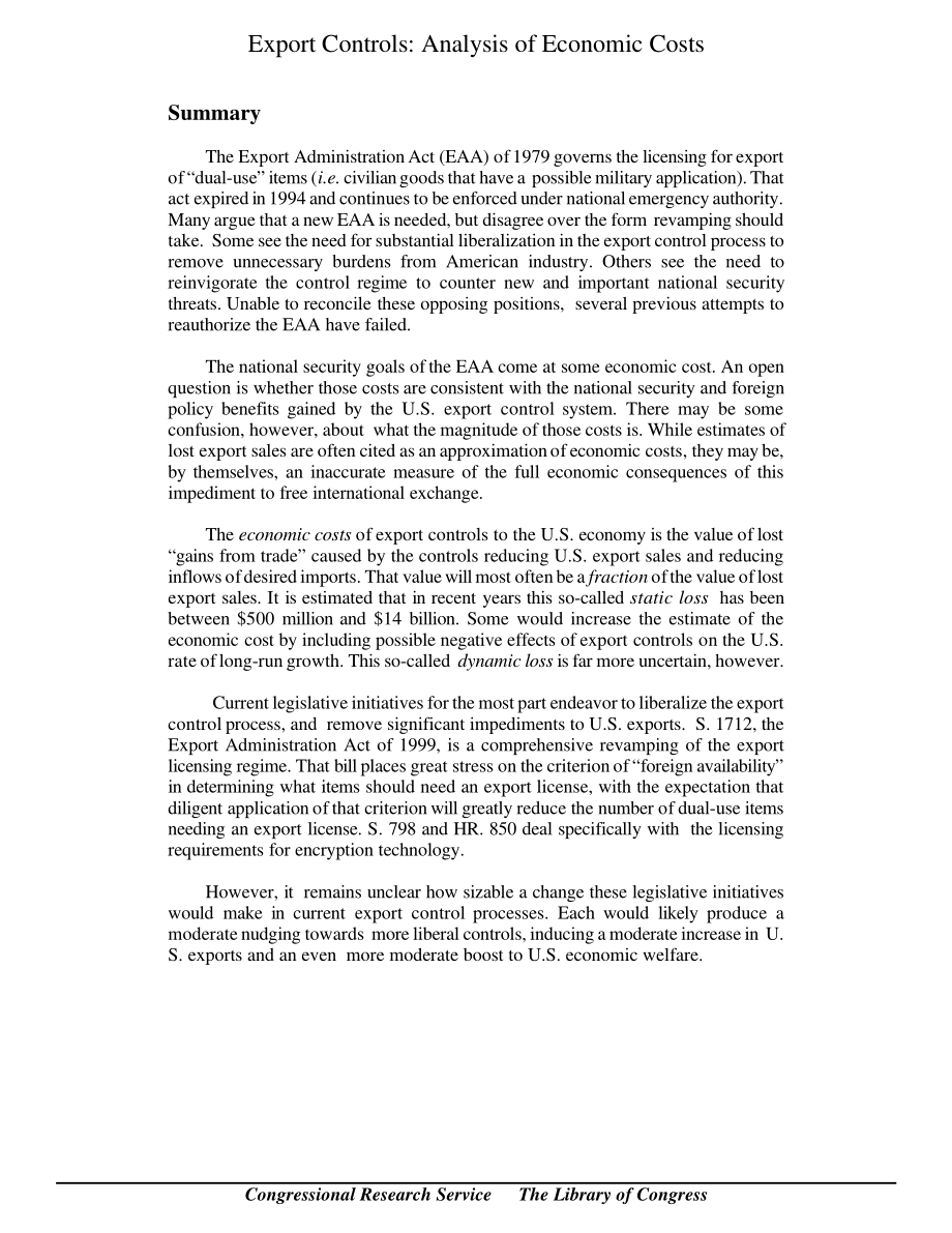 [20000210]RL30430_出口管制：经济成本分析.pdf_第2页