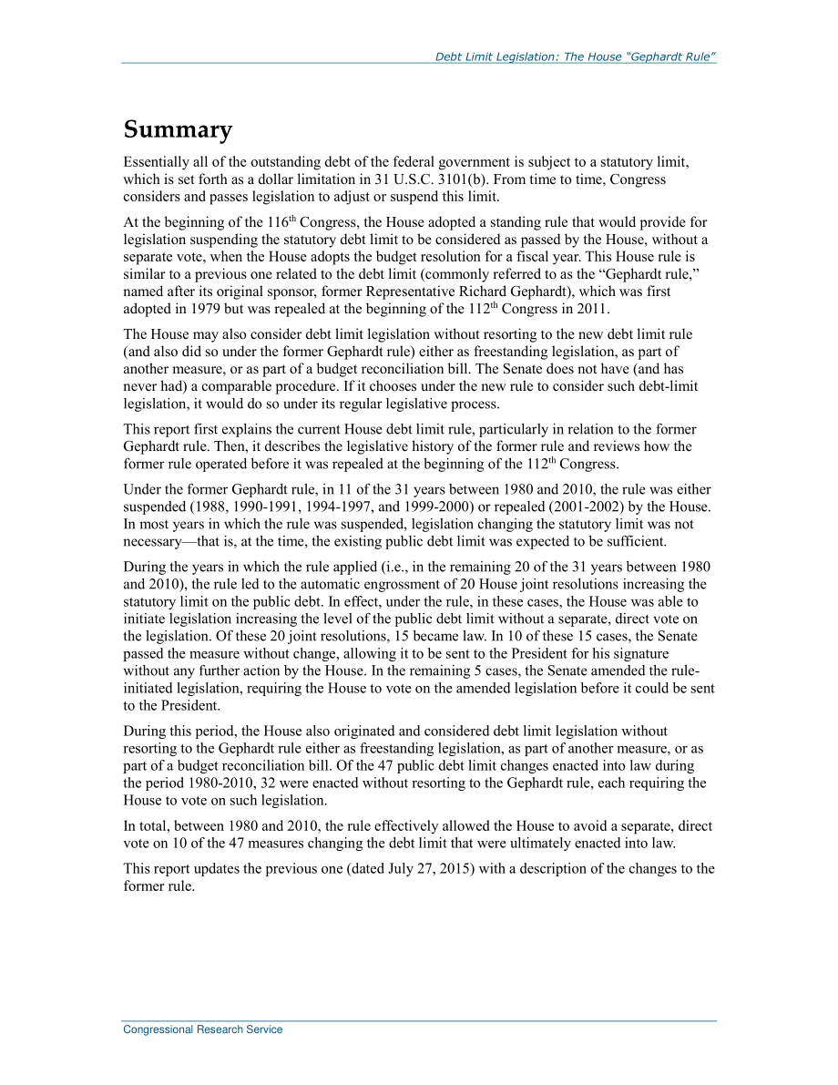 [20190213]RL31913_债务限额立法：众议院“Gephardt规则”.pdf_第2页