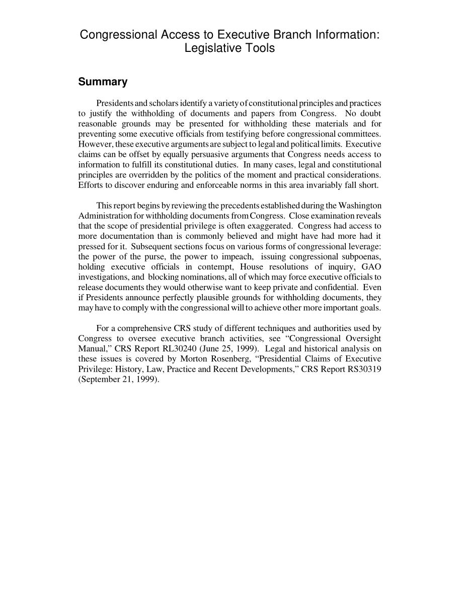 [20010517]RL30966_国会获取行政部门信息：立法工具.pdf_第2页