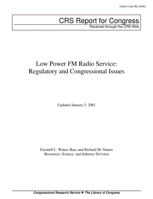 [20010105]RL30462_Low Power FM Radio Service：Regulatory and Congressional Issues.pdf