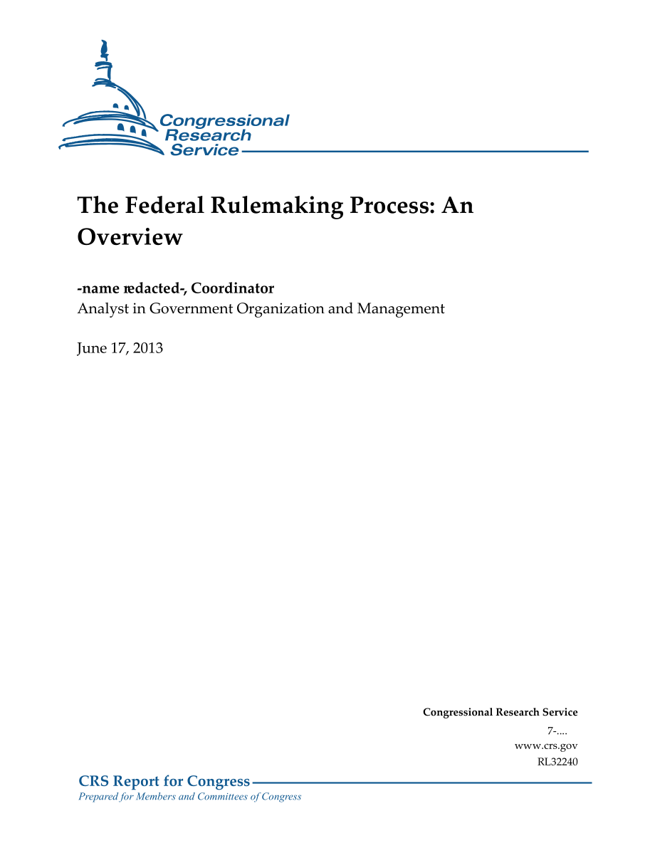 [20130617]RL32240_联邦规则制定过程：概述.pdf_第1页