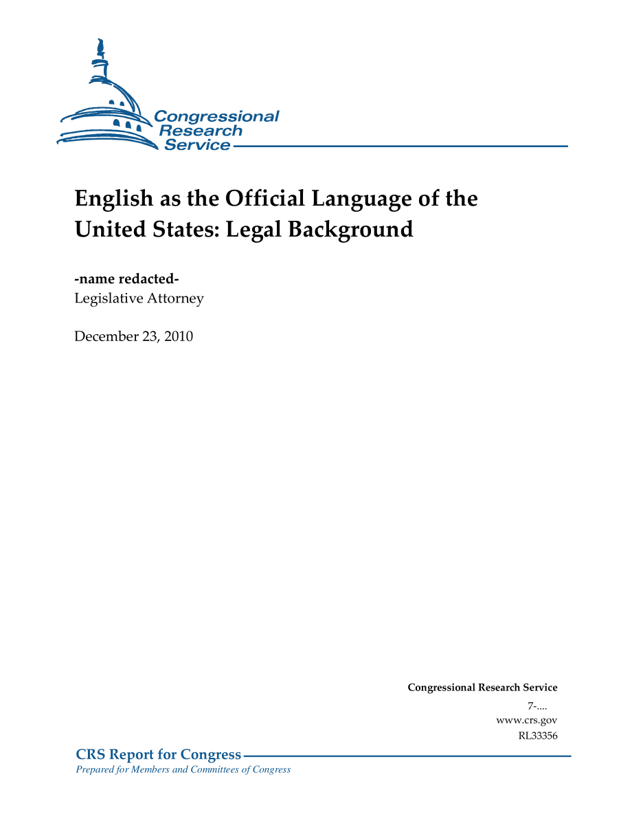 [20101223]RL33356_英语为美国官方语言：法律背景.pdf_第1页