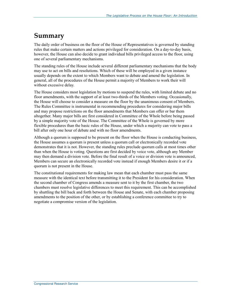 [20190520]95-563_众议院的立法程序：简介.pdf_第2页