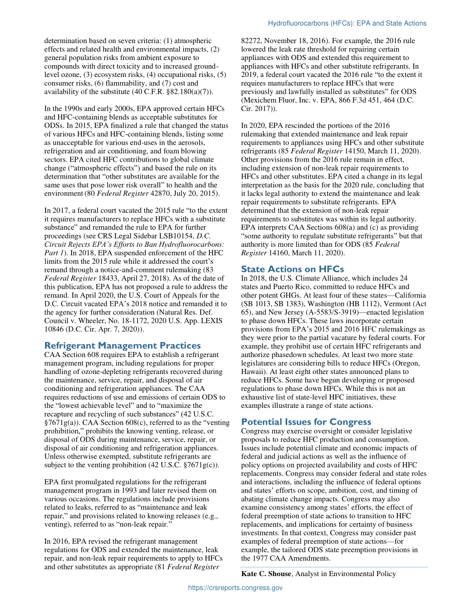 [20200507]IF11541_氢氟碳化合物（HFC）：EPA和州行动.pdf_第2页