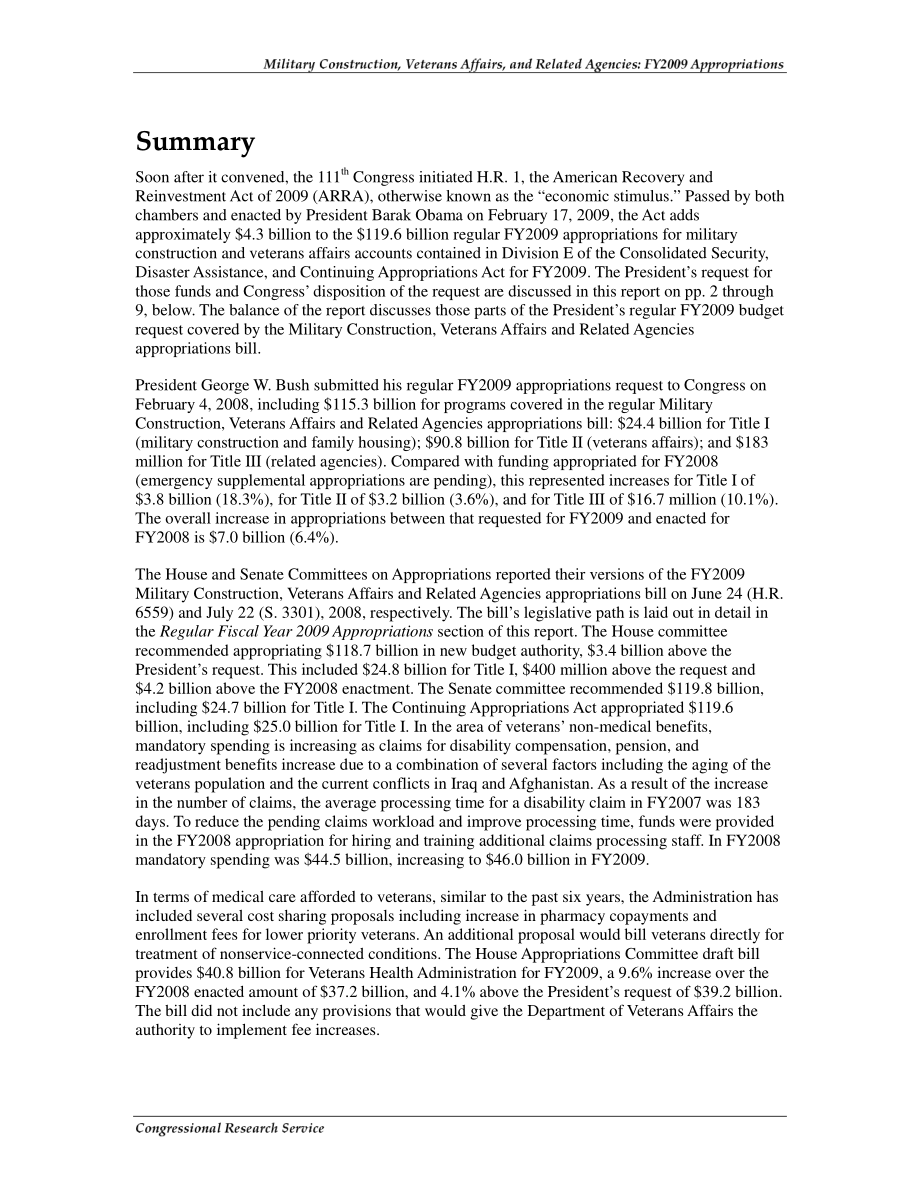 [20090225]RL34558_军队建设、退伍军人事务和相关机构：2009财年拨款.pdf_第2页