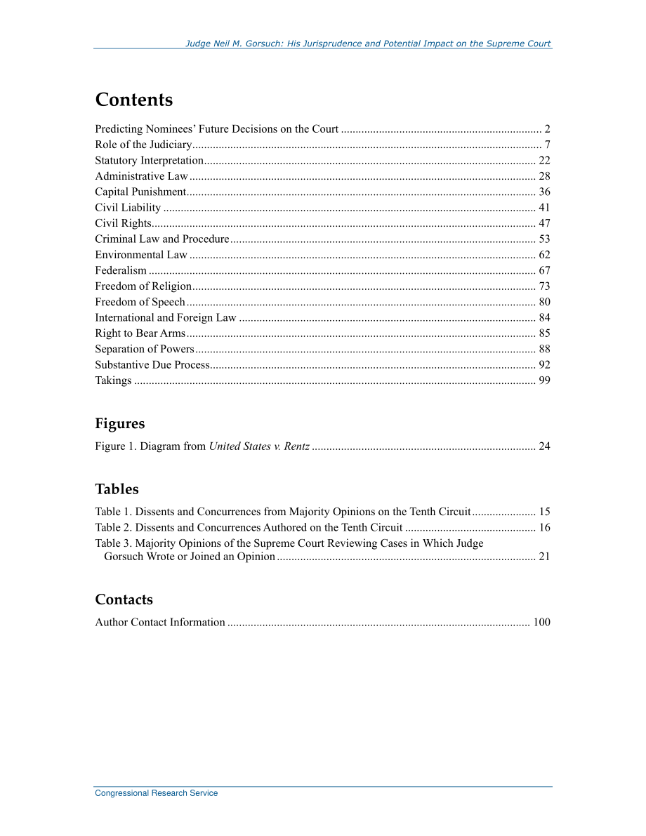 [20170308]R44778_Neil M.Gorsuch法官：他的判例和对最高法院的潜在影响.pdf_第3页