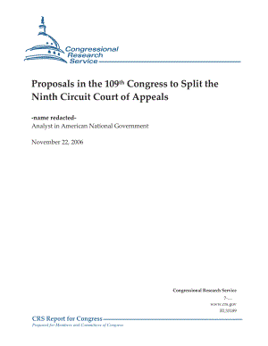 [20061122]RL33189_第109届国会关于分裂第九巡回上诉法院的提案.pdf