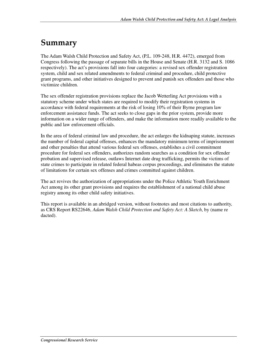 [20070406]RL33967_Adam Walsh儿童保护和安全法案：法律分析.pdf_第2页
