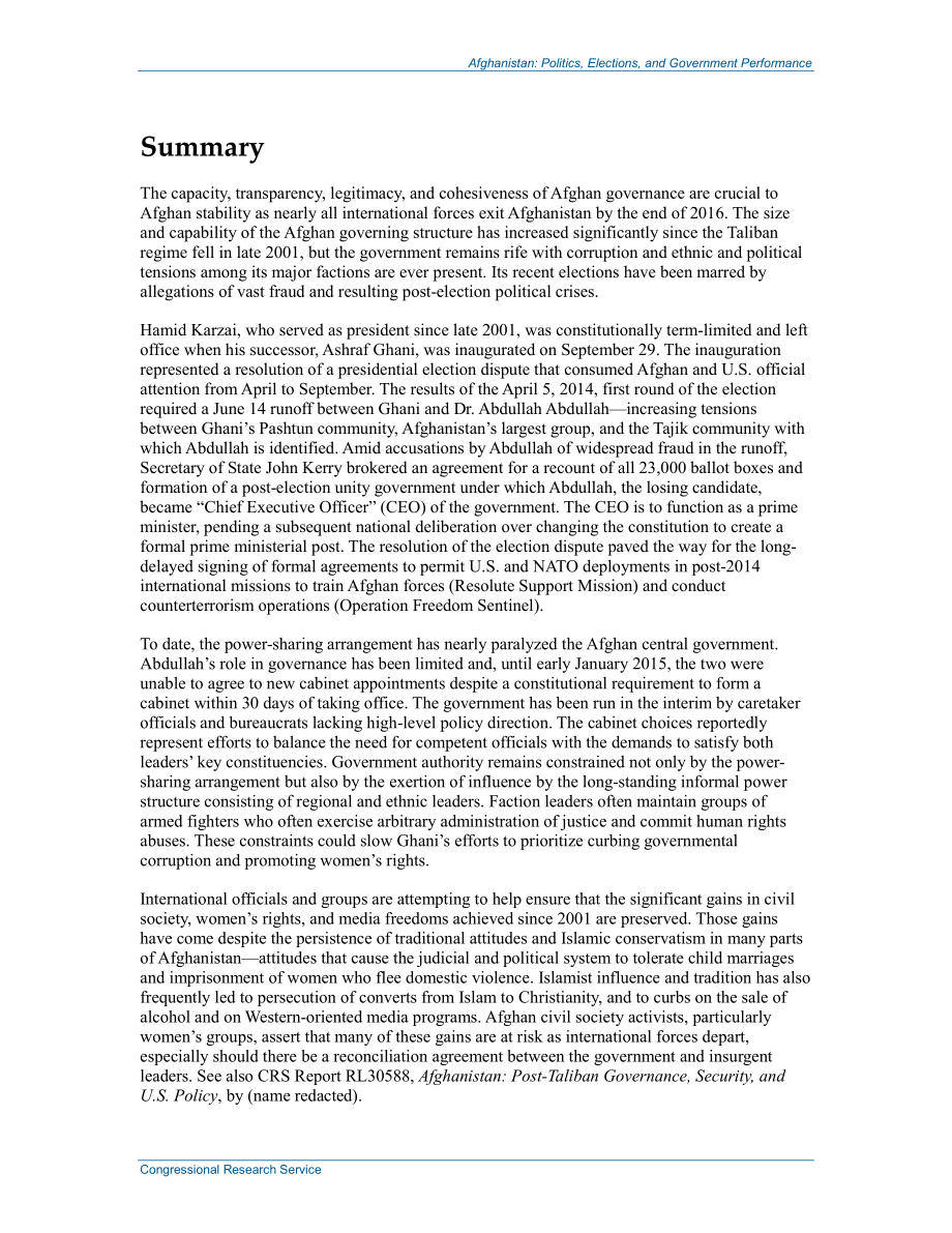 [20150112]RS21922_阿富汗：政治、选举和政府绩效.pdf_第2页
