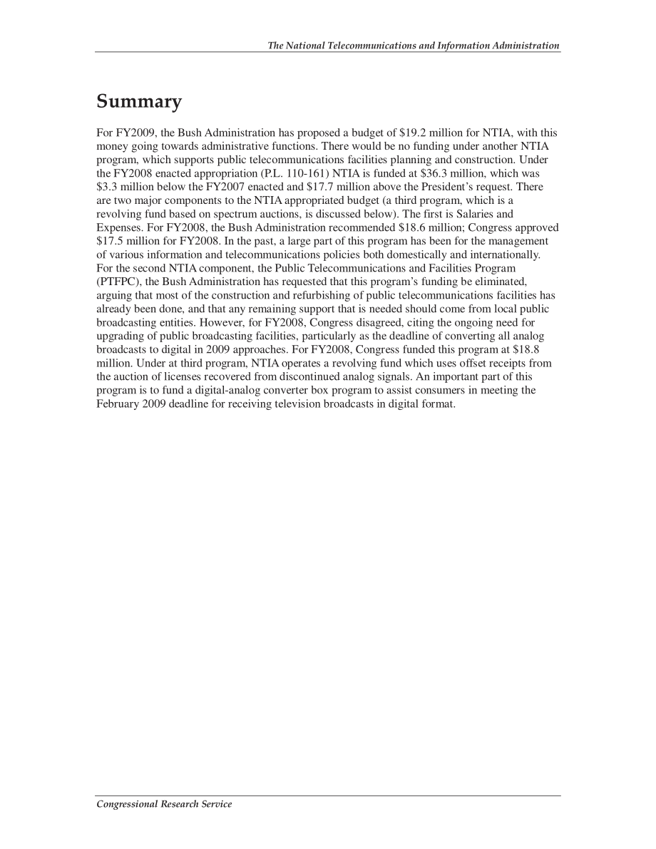 [20080226]RS21469_国家电信和信息管理局（NTIA）：预算、计划和问题.pdf_第2页