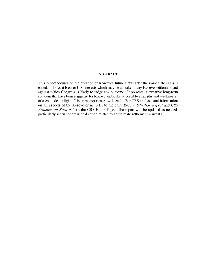 [19990526]RL30187_科索沃的未来地位：替代模型.pdf_第2页