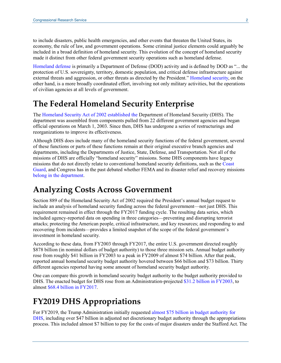[20190228]IN11047_预算和国土安全：第116届国会的国土安全问题.pdf_第2页