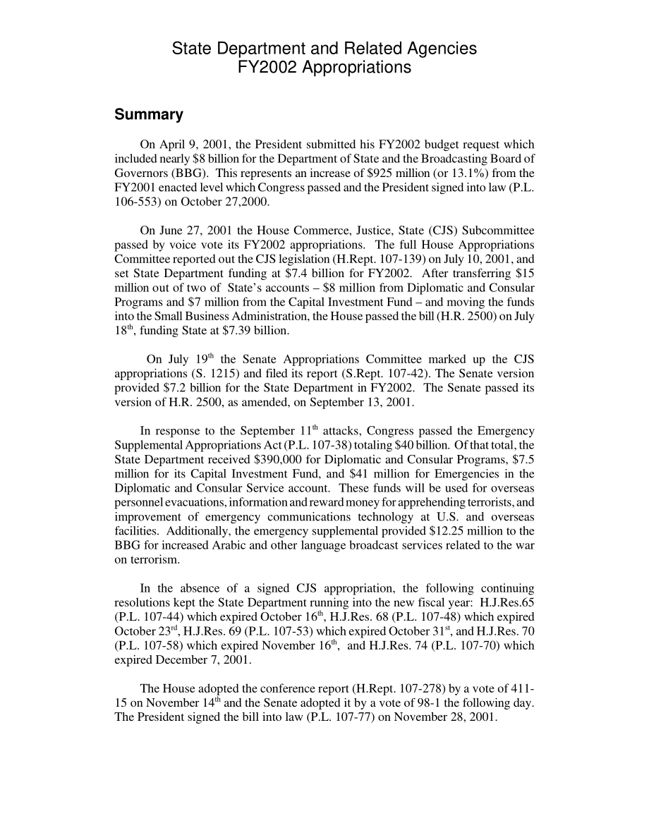 [20020201]RL30926_国务院和相关机构2002财年拨款.pdf_第2页