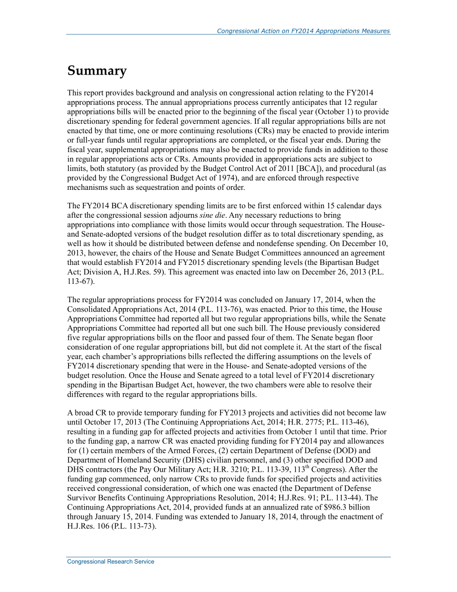 [20140806]R43338_国会就2014财年拨款措施采取的行动.pdf_第2页